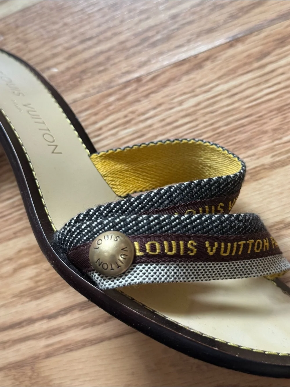 Louis Vuitton Brown & Tan Strappy Heeled Sandals